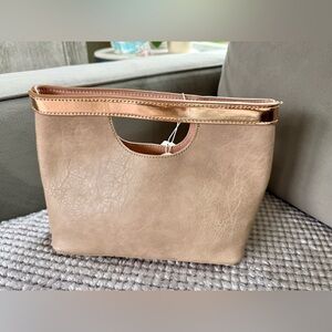 Elegant Tan Women's Bag with Gold Accent